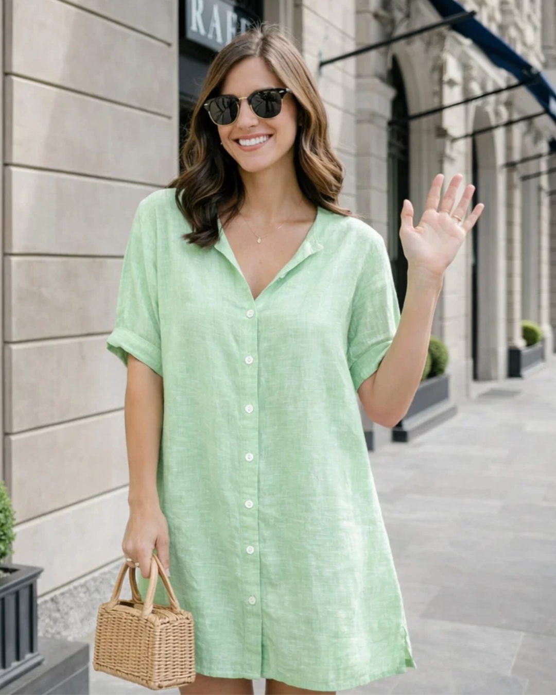 Anjini | Loose Beach Dress with Short Sleeves