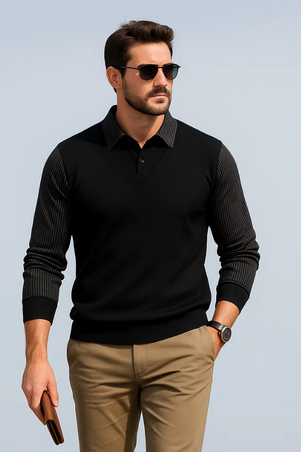 River | Striped Lapel Shirt