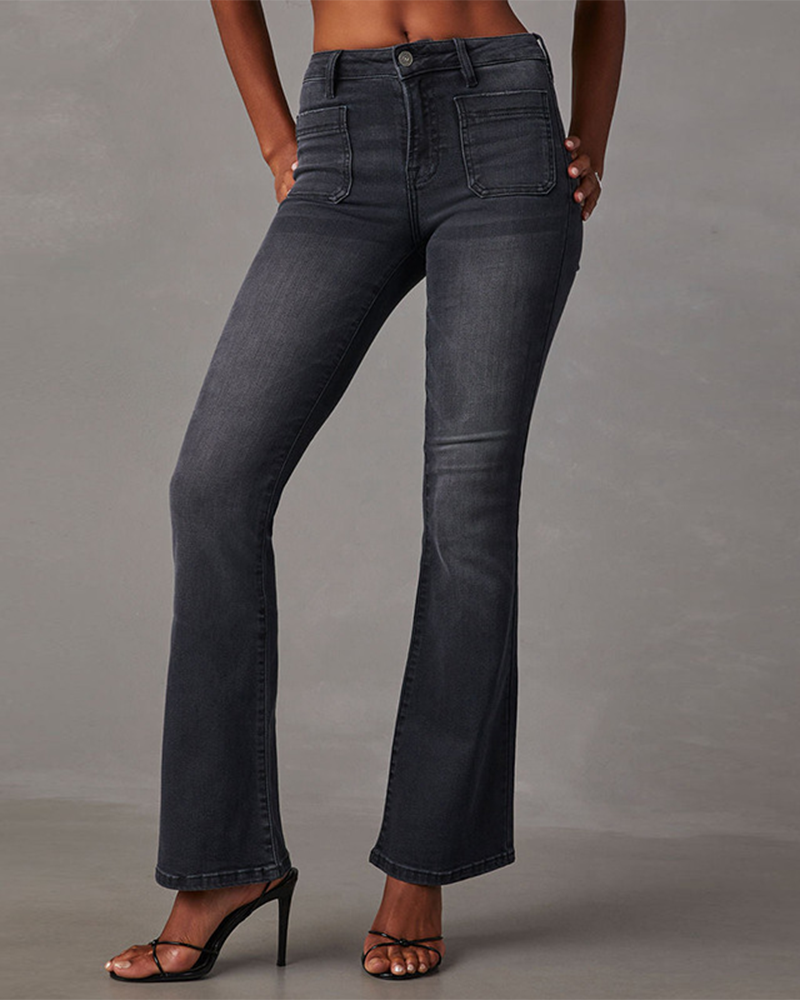 Vintage High-Waist Flared Jeans – Elegant, Stylish & Comfortable