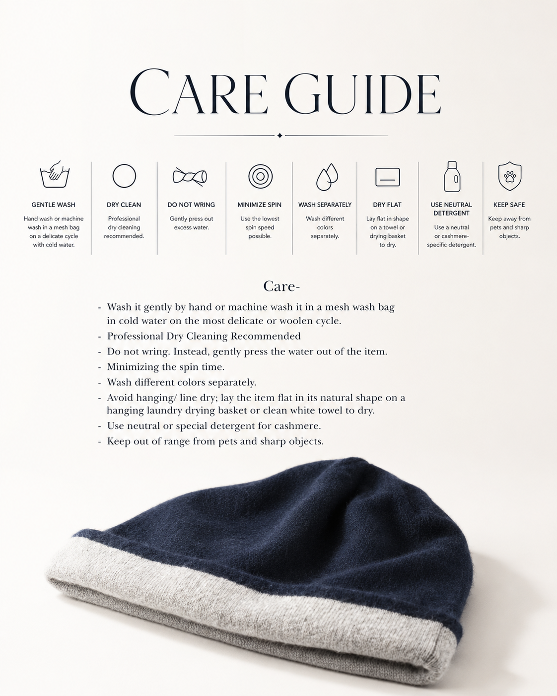 Rowan | Reversible Cashmere Knit Beanie