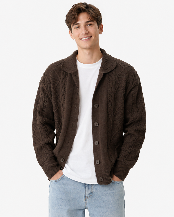 Phillip | Cable Knitted Cardigan
