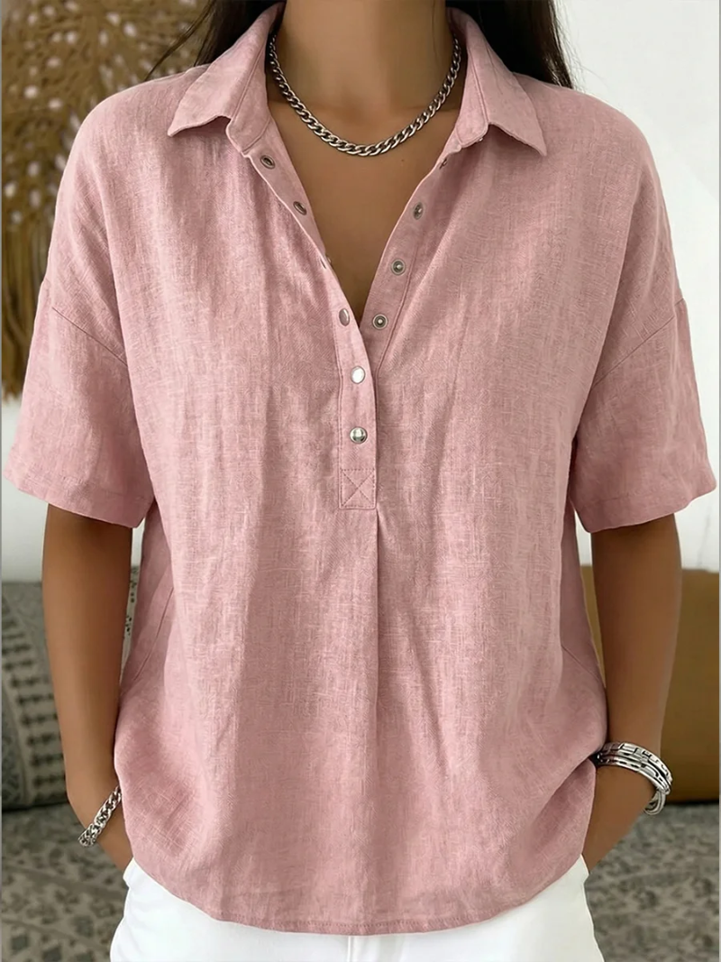 Ianne | Blouse with collar and button detail