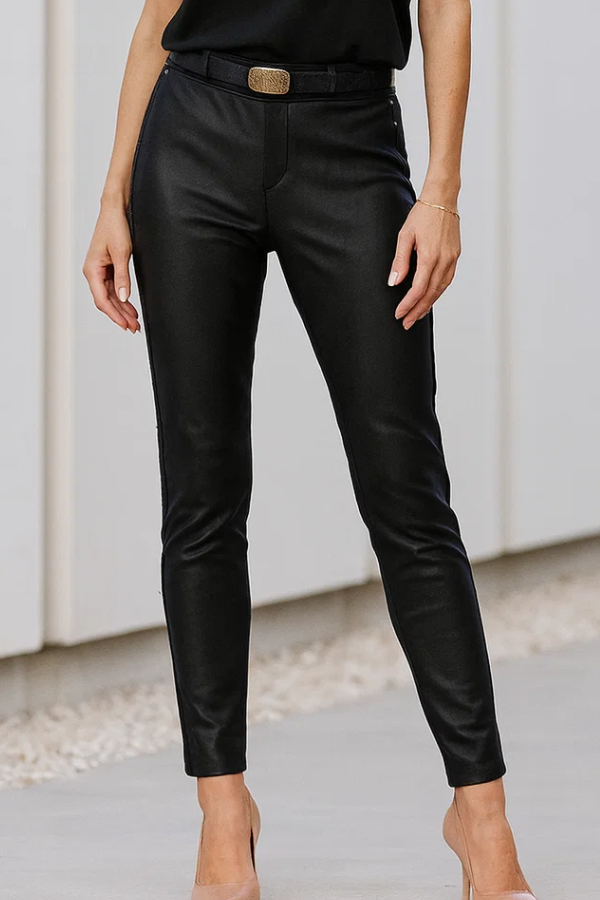 Maria | High Waist Faux Leather Pants