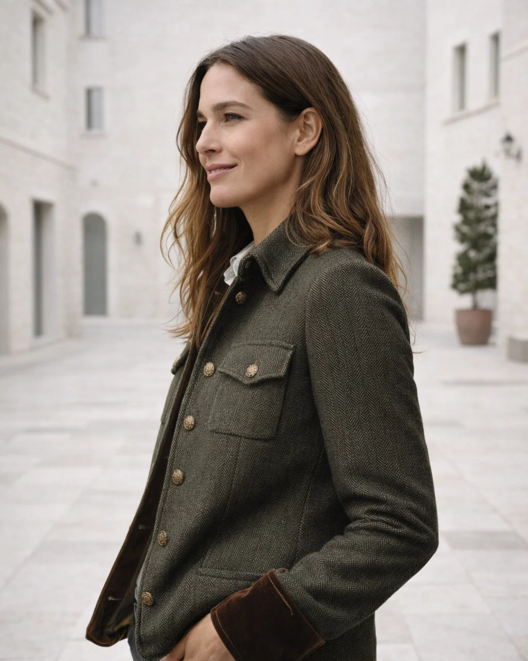 Corrie | Tweed Jacket with Velvet Details