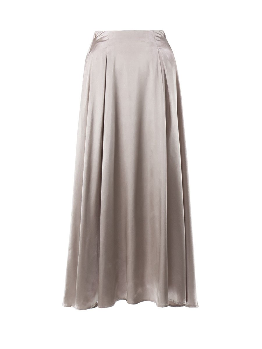 Scarlett | Elegant High Waist Satin Long Skirt