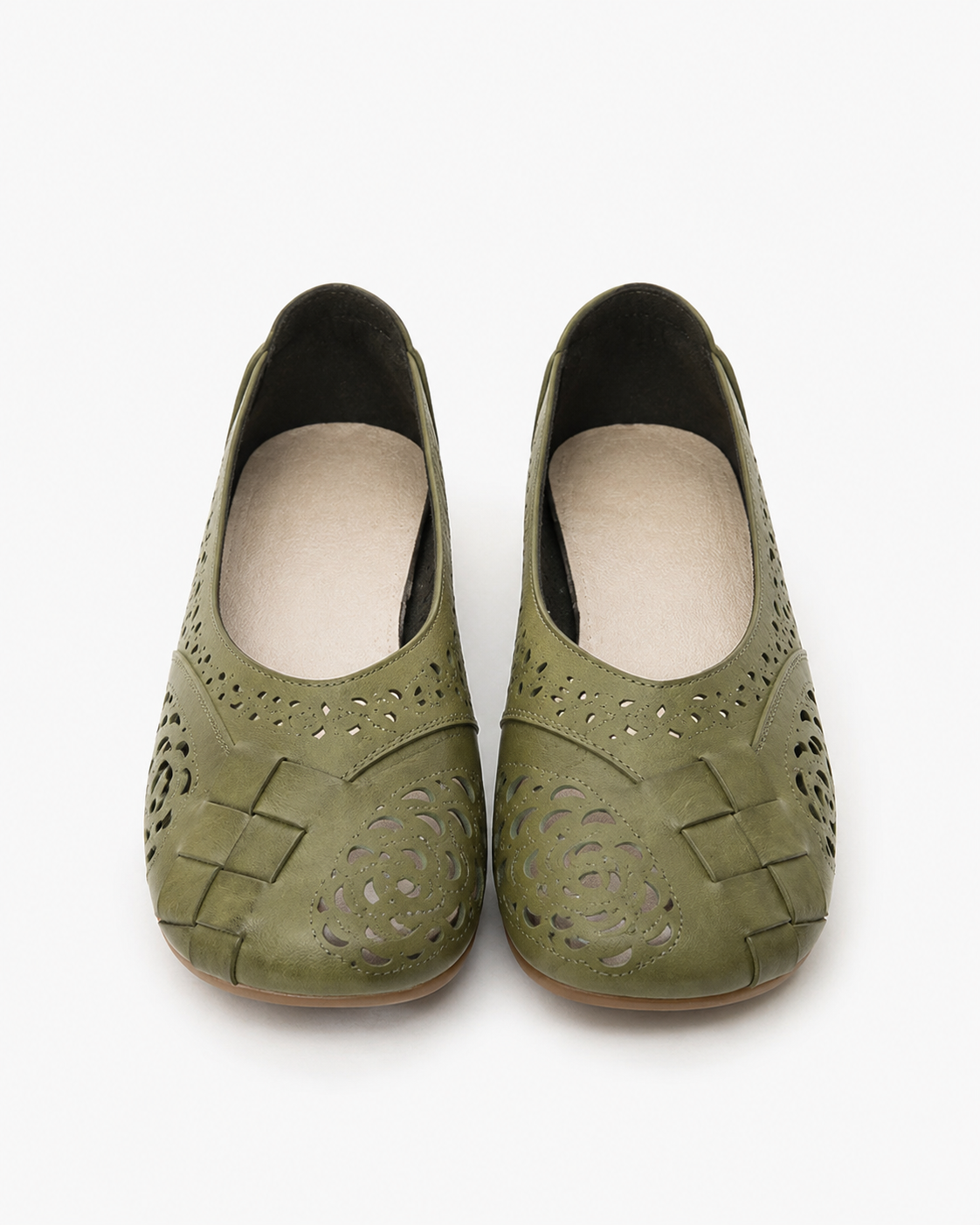 Zia | Perforated Flat Shoes with Slip-On Design