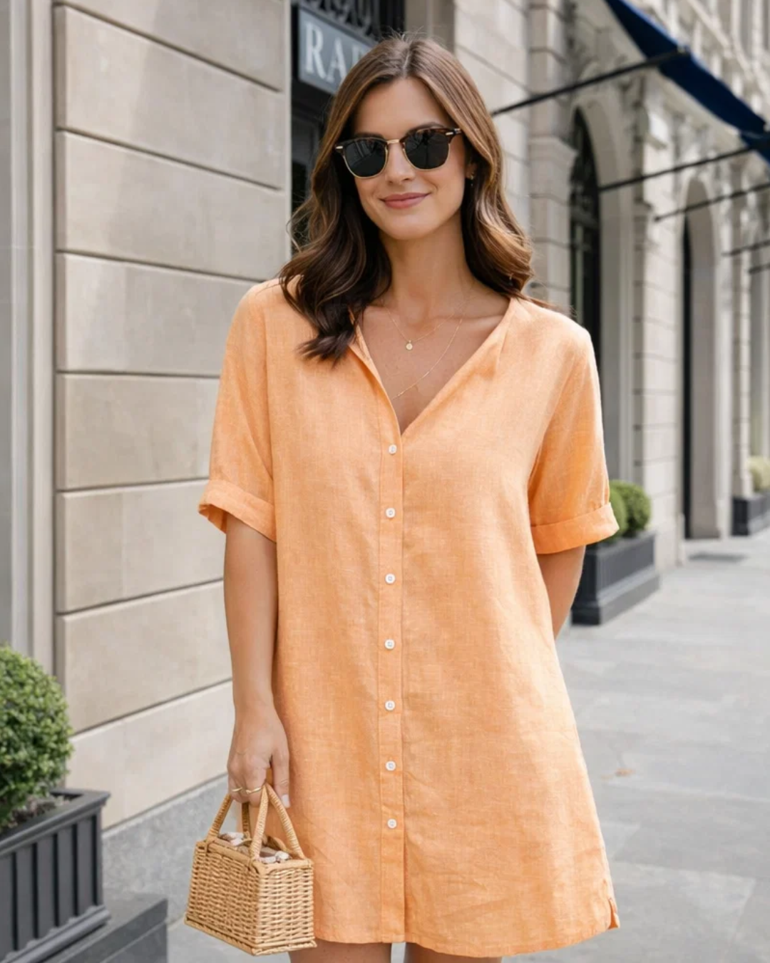 Anjini | Loose Beach Dress with Short Sleeves