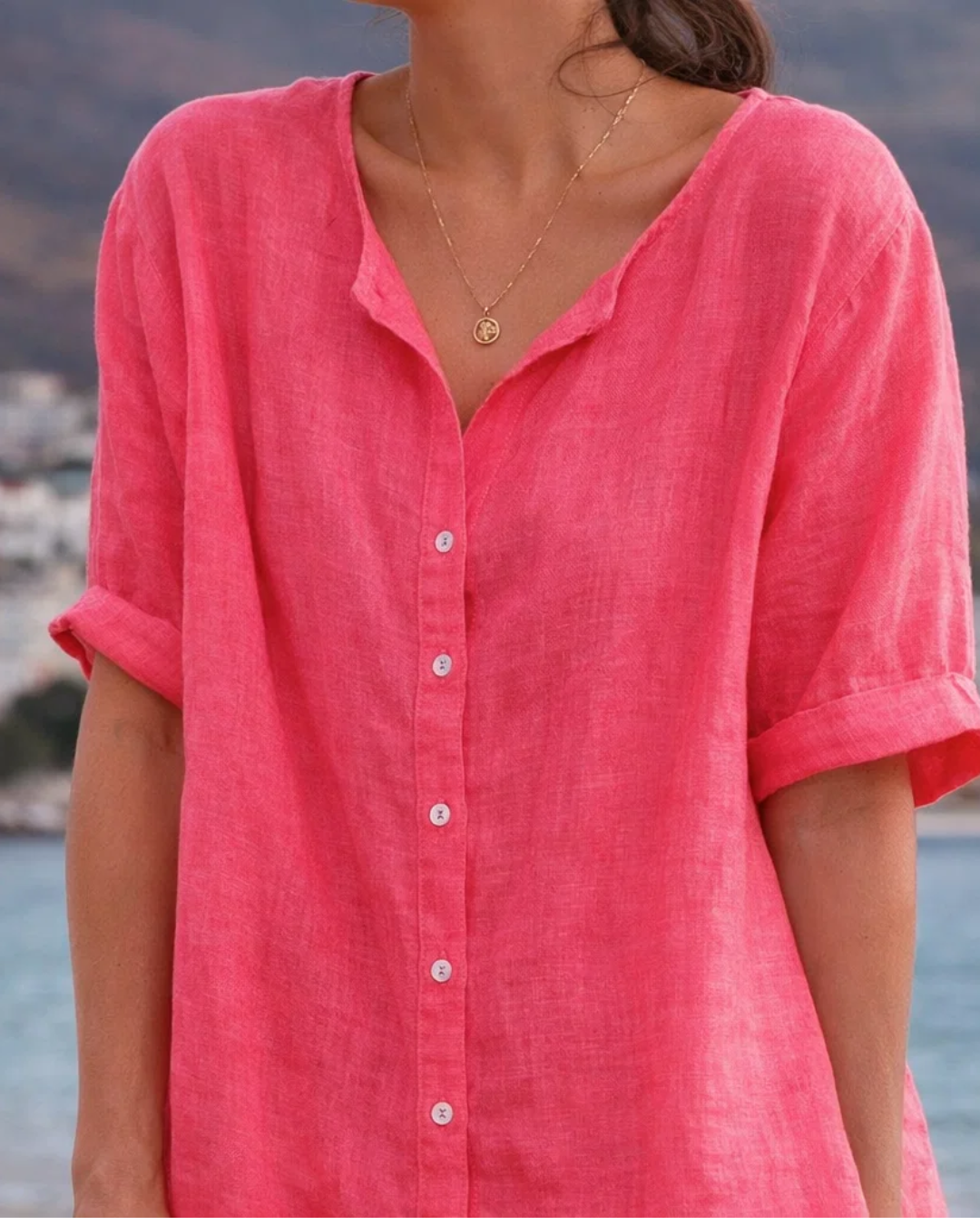 Anjini | Loose Beach Dress with Short Sleeves