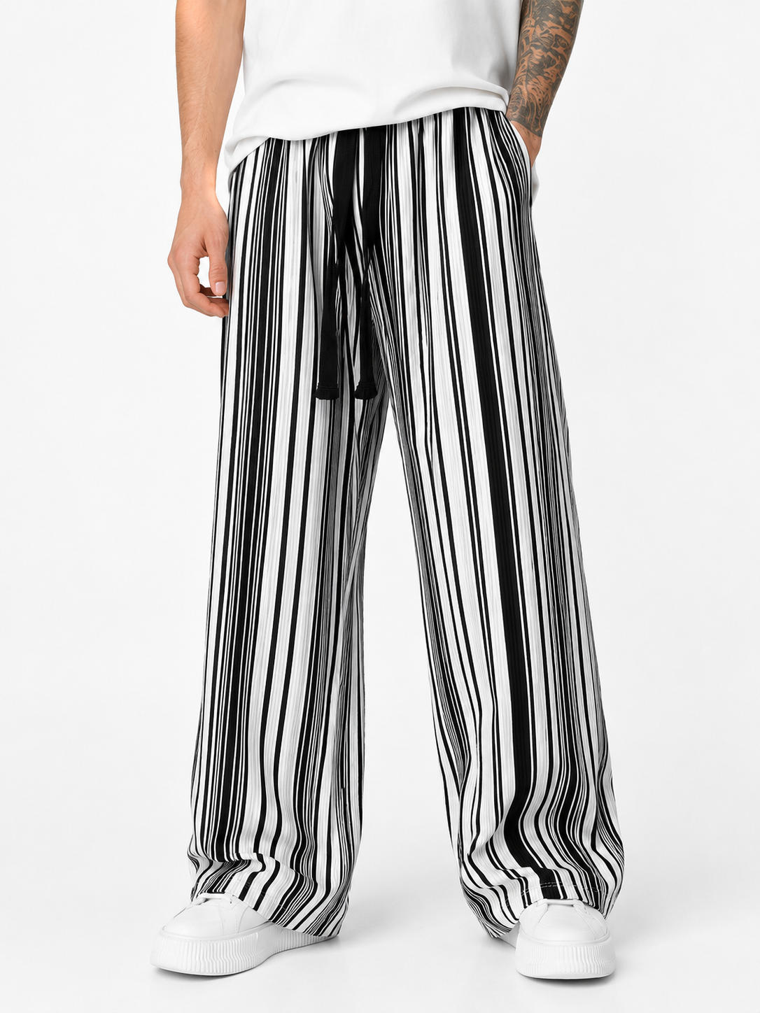 Cole | Oversized Striped Cotton Pants