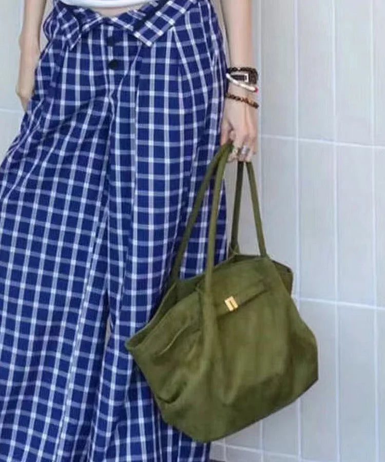 Belle | Green Large Suede Shoulder Bag