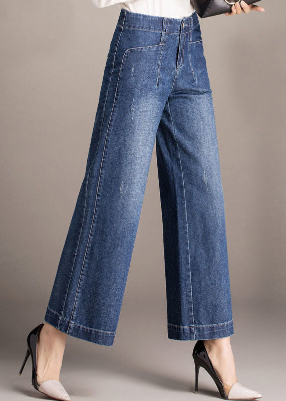 Bella | Denim High Waist Pockets Straight Pants