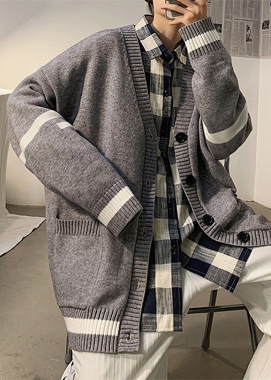 Bruno | Striped Pockets Knitted Cardigans