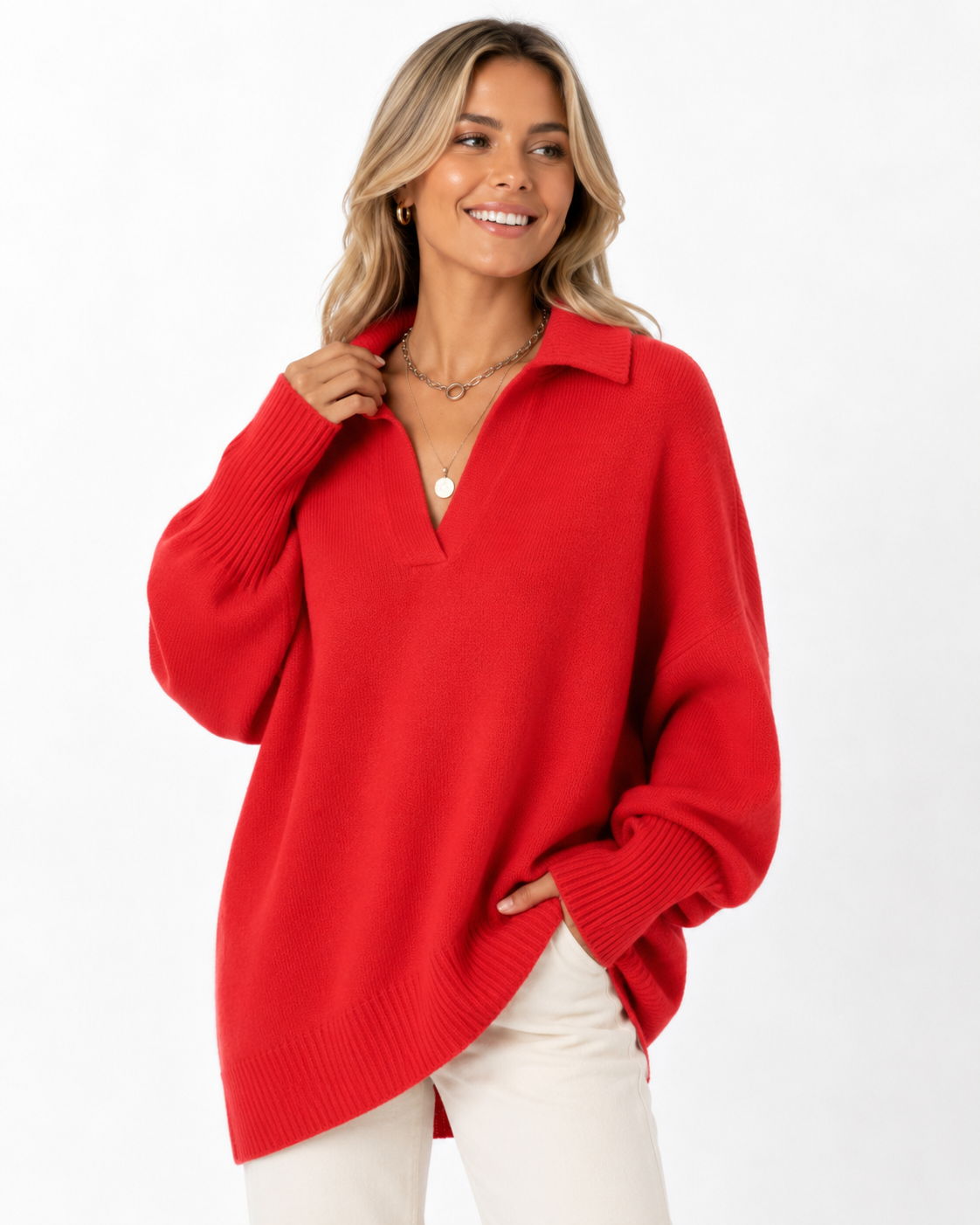 Lunevia | Relaxed Knit Poncho Sweater