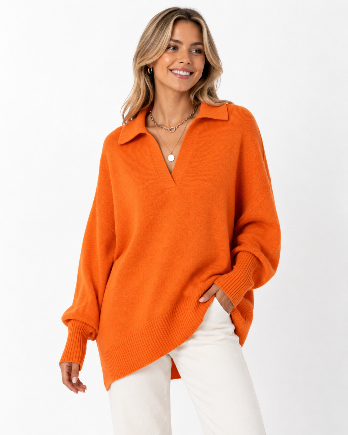 Lunevia | Relaxed Knit Poncho Sweater