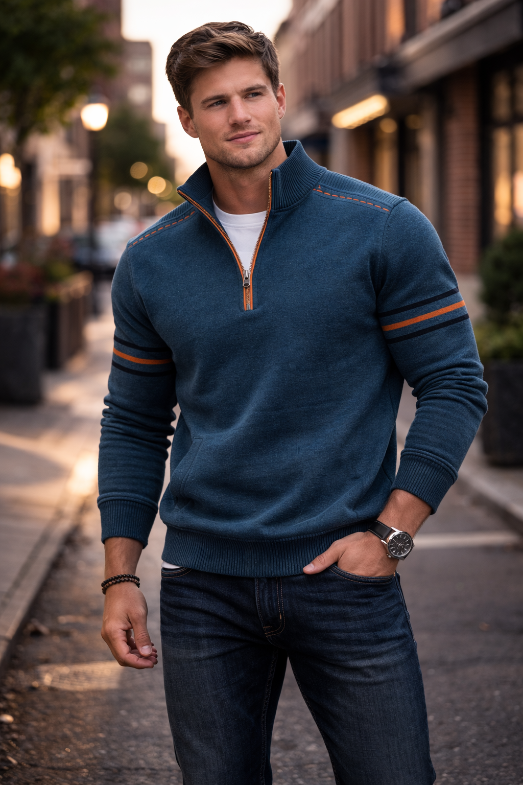 Lukas | Modern jumper with half zip