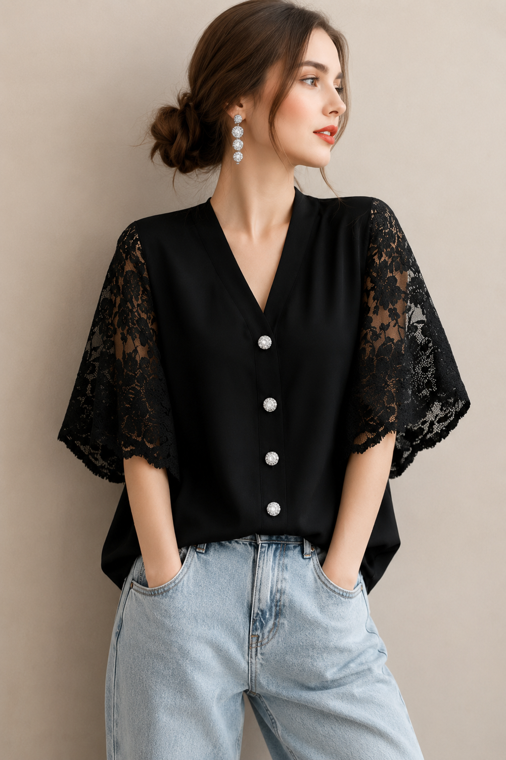 Tanya Lace Sleeve Top