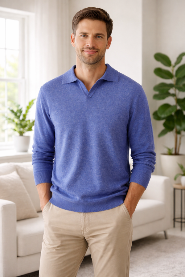 Cezar | Collared Cashmere Knit Pullover