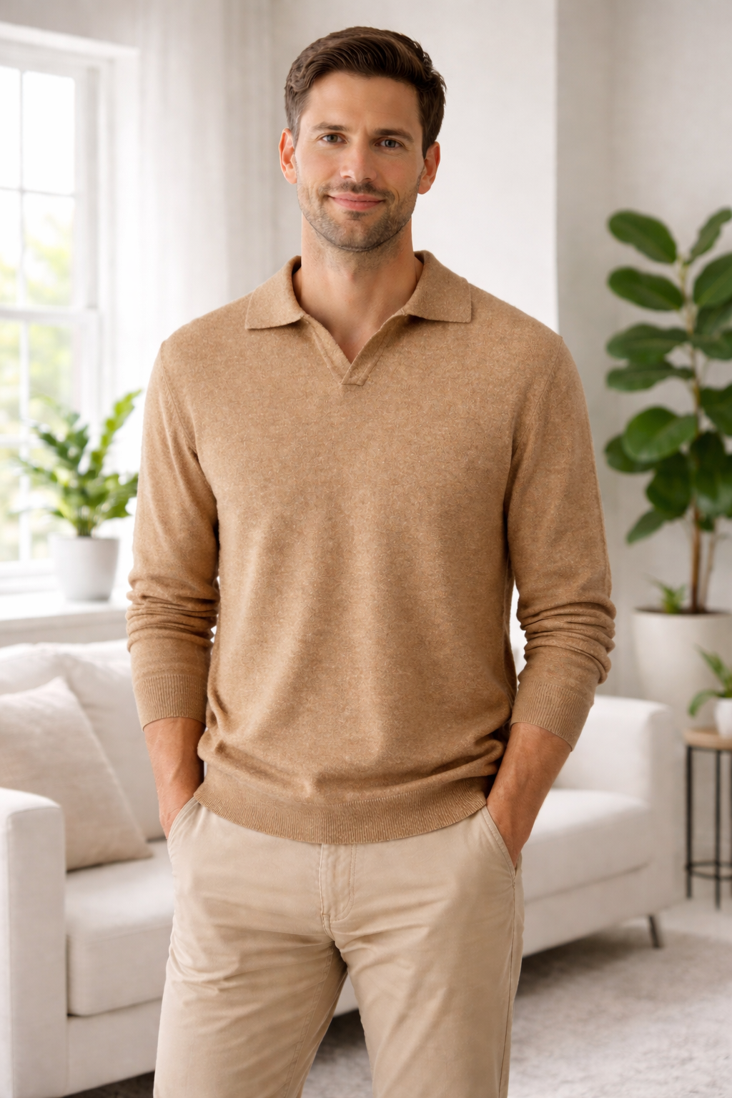 Cezar | Collared Cashmere Knit Pullover