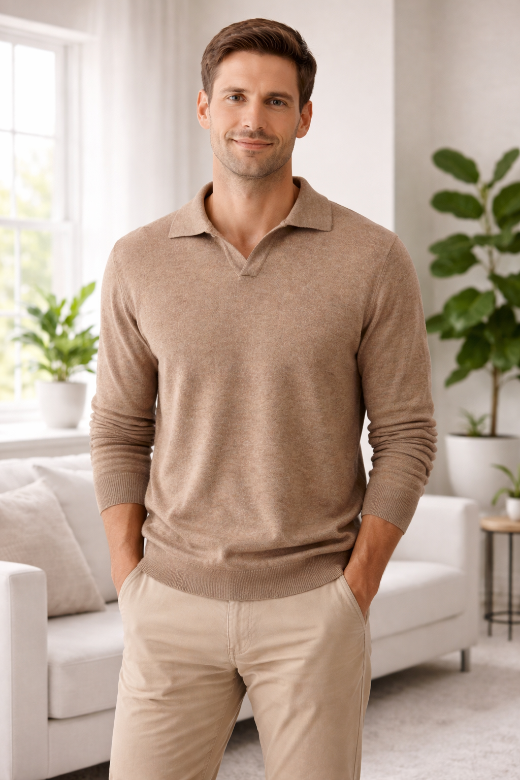 Cezar | Collared Cashmere Knit Pullover