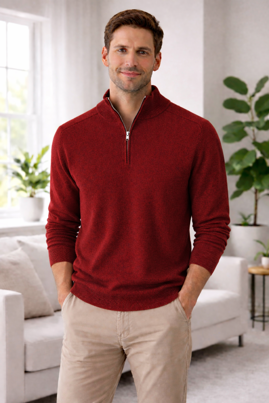 Karl | Ribbed Collar Cashmere Pullover