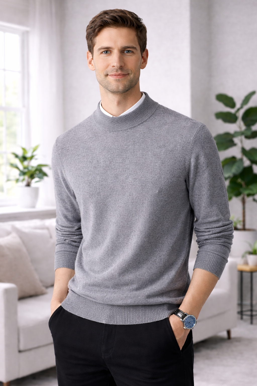 Brent | Cashmereblend Long Sleeve Sweatershirt