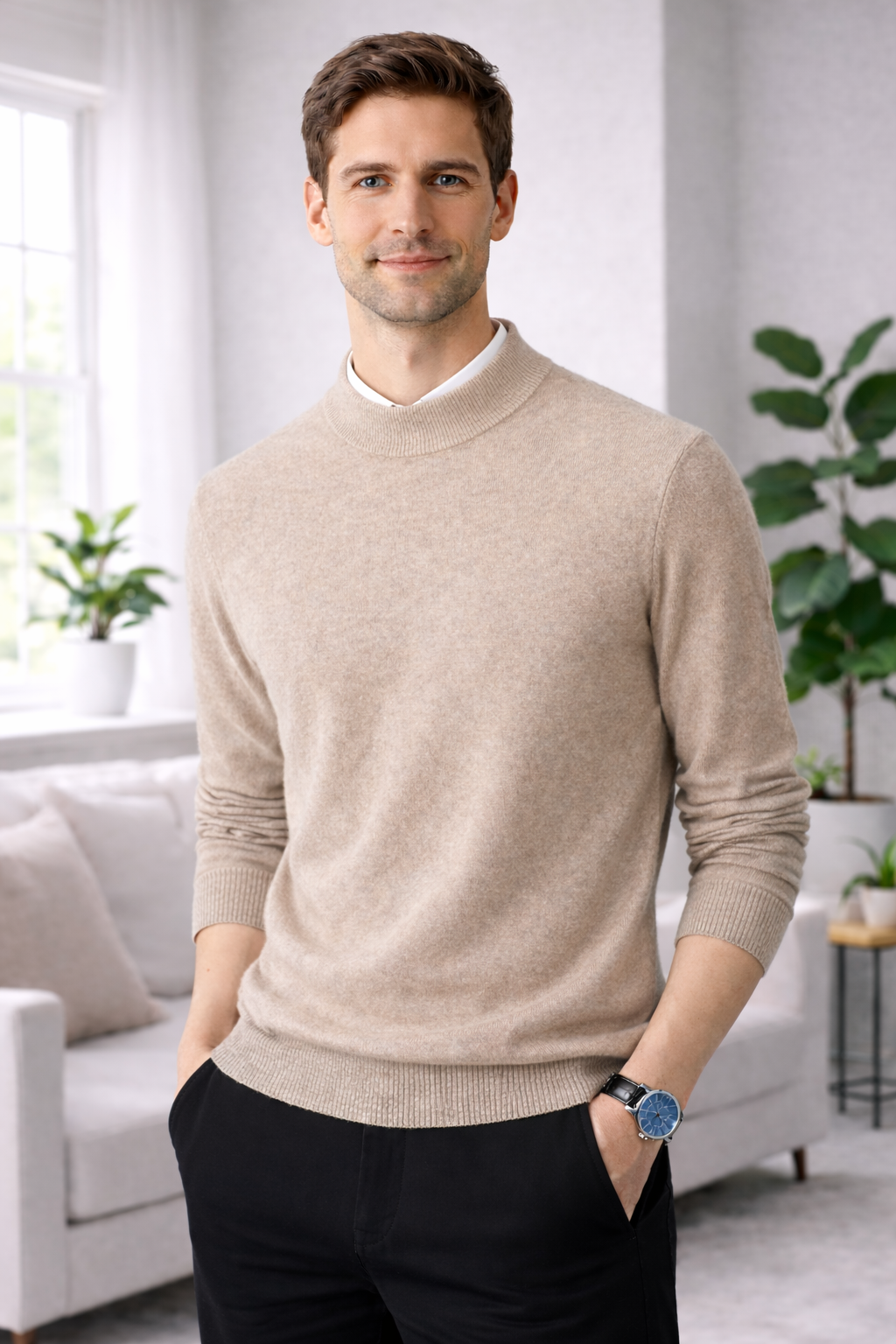 Brent | Cashmereblend Long Sleeve Sweatershirt