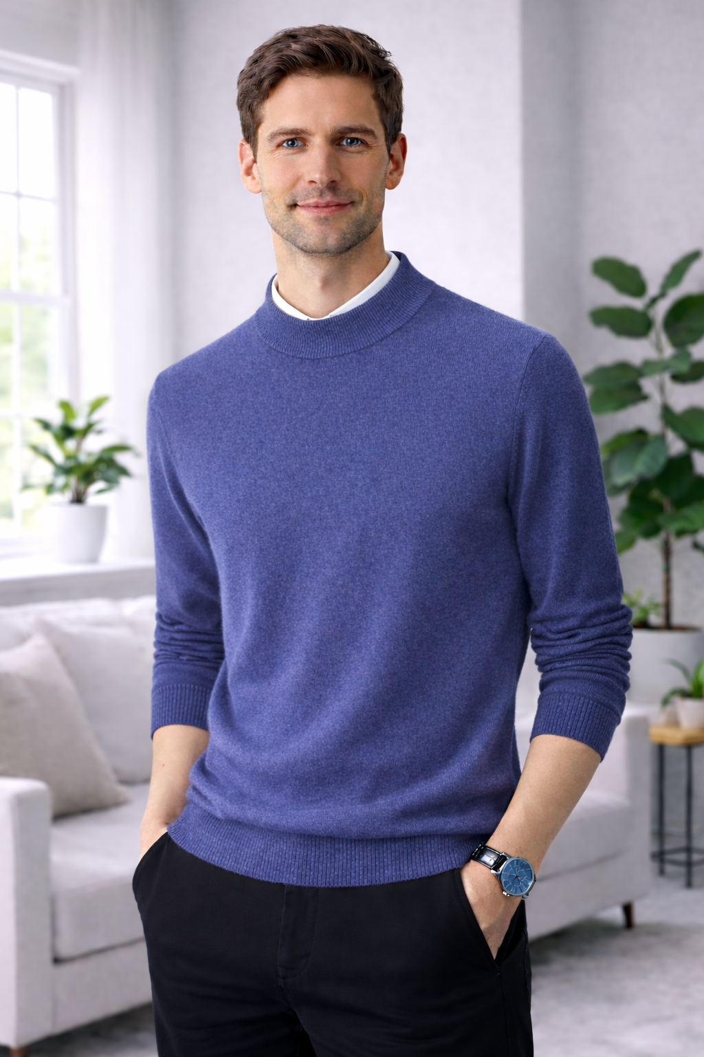 Brent | Cashmereblend Long Sleeve Sweatershirt