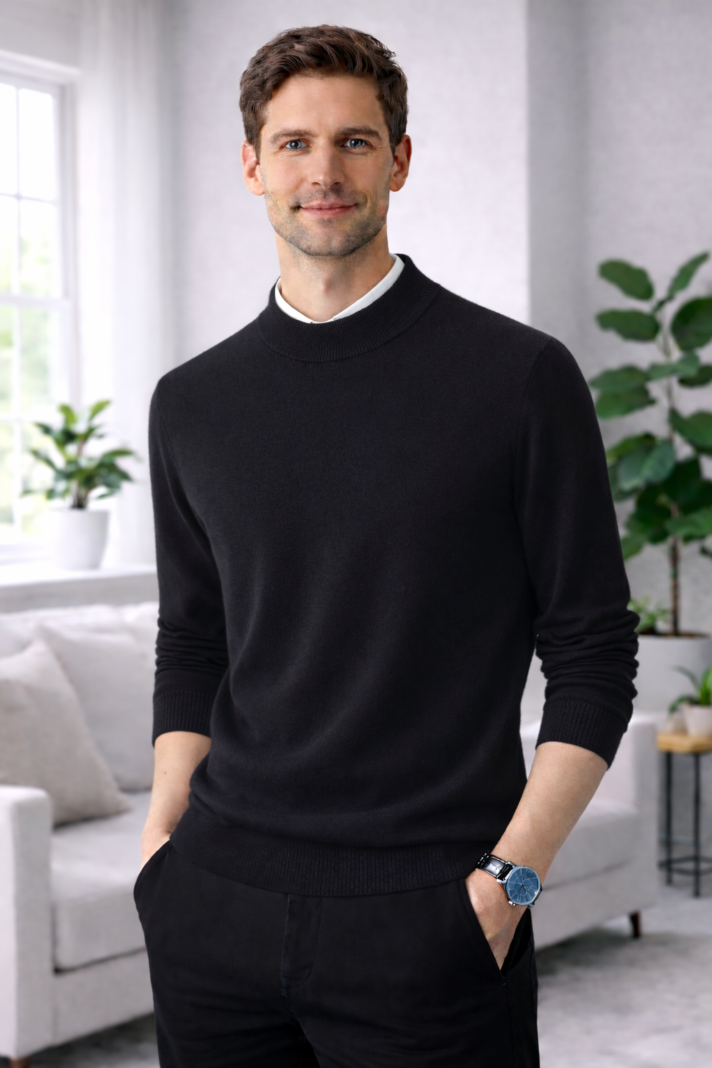 Brent | Cashmereblend Long Sleeve Sweatershirt