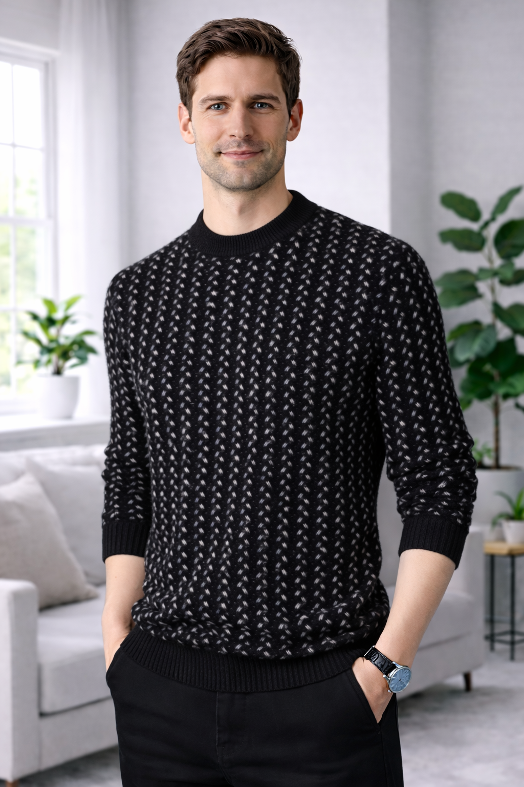 Luke | Textured Knitted Cashmereblend Sweater