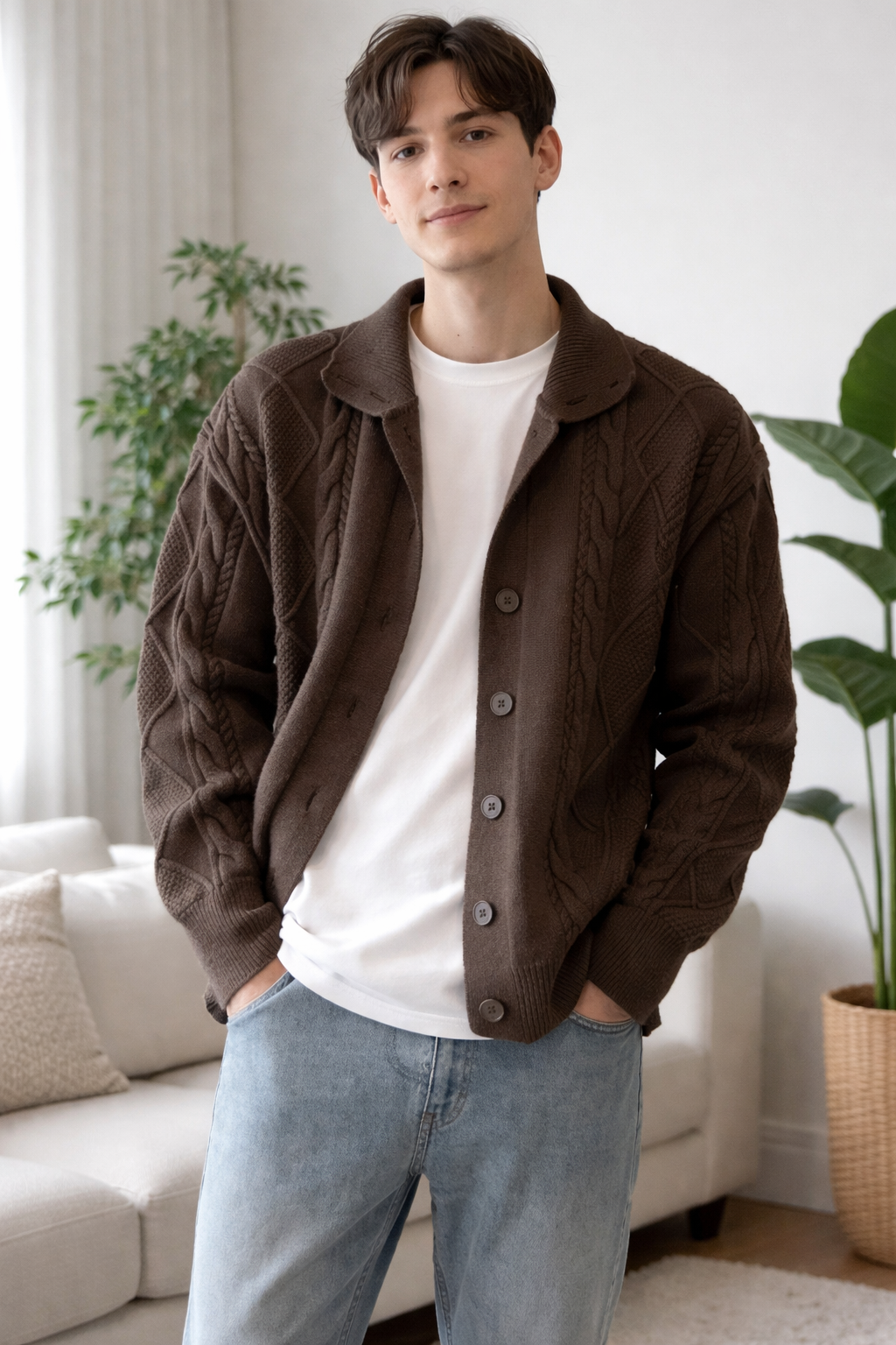 Phillip | Cable Knitted Cardigan