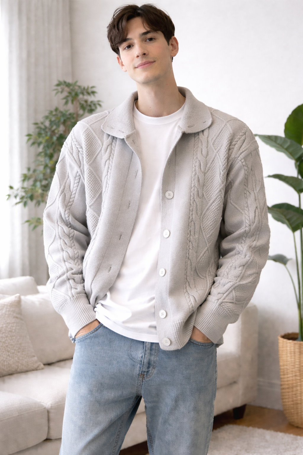 Phillip | Cable Knitted Cardigan