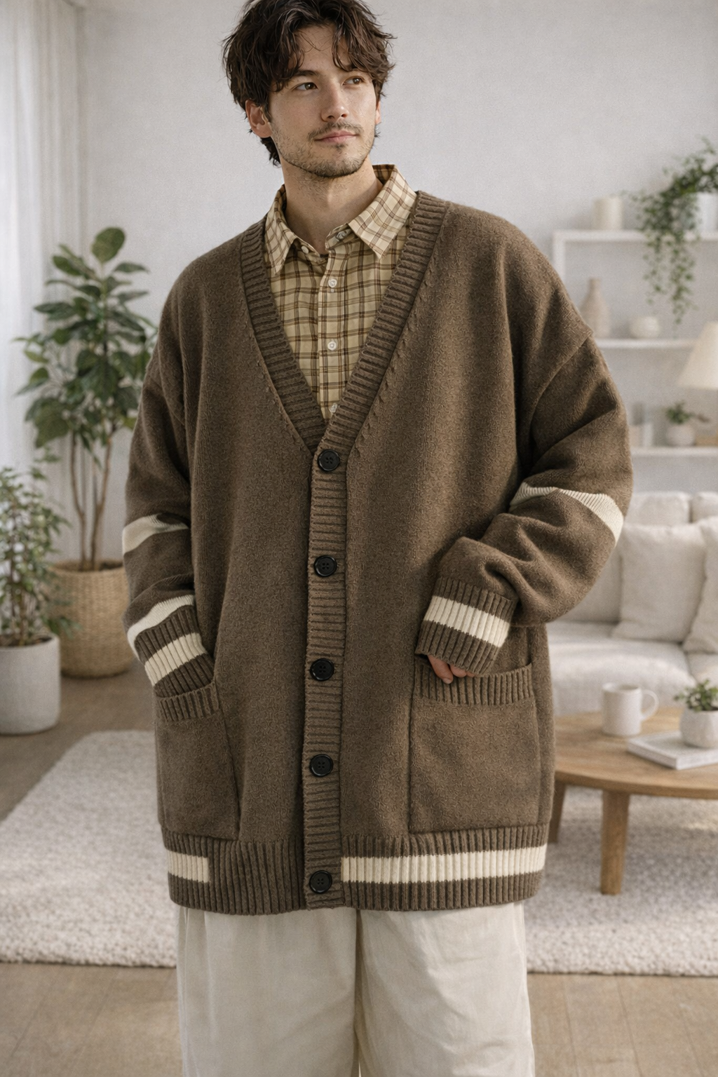 Bruno | Striped Pockets Knitted Cardigans