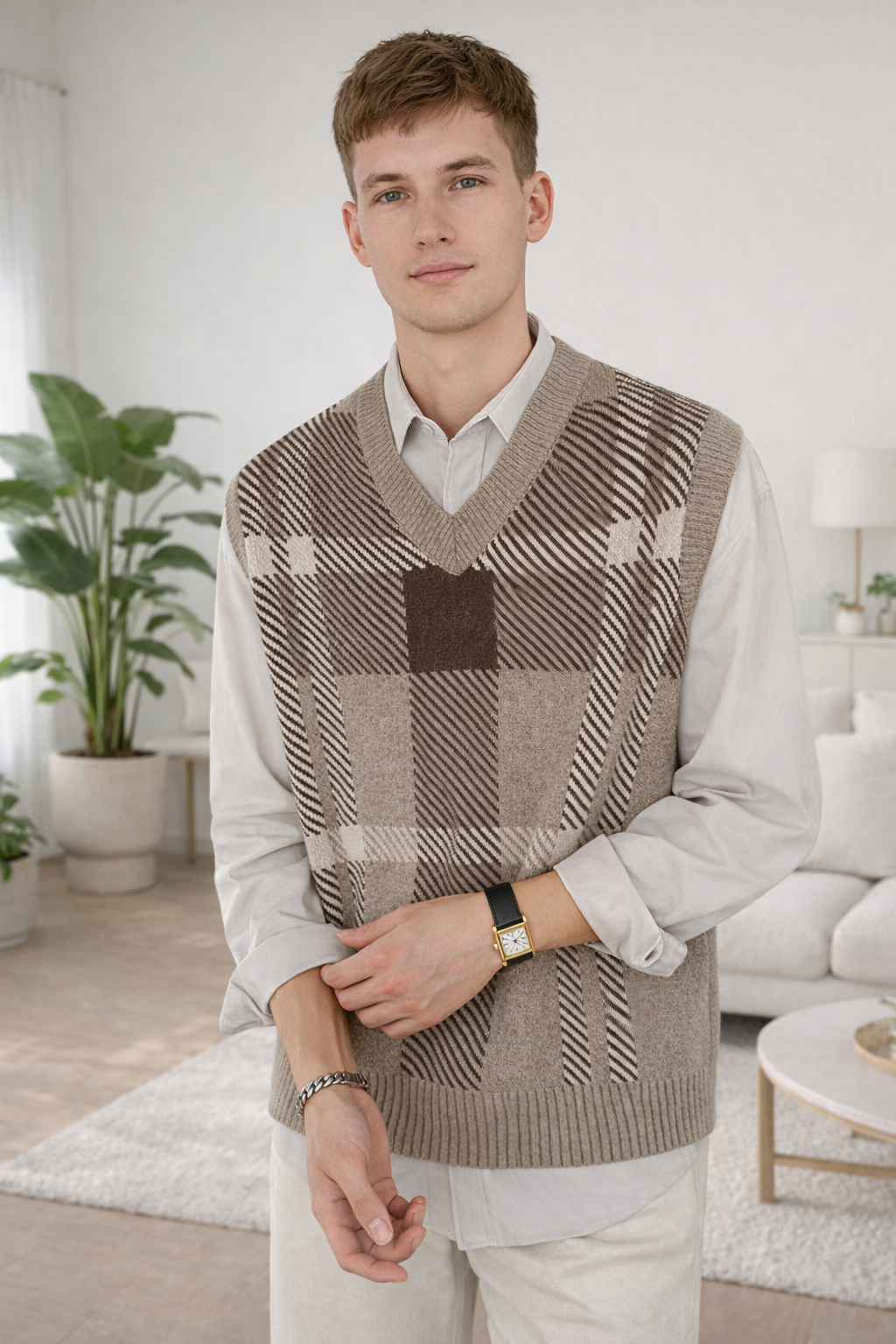 Marcus | V Neck Sleeveless Knit Vest