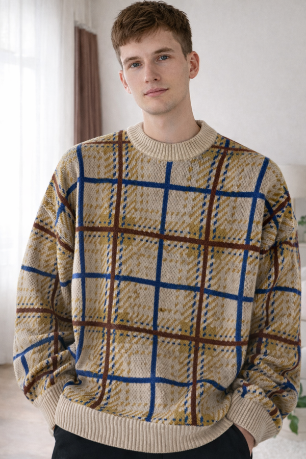 Fred | Plaid Cozy Knit Sweater