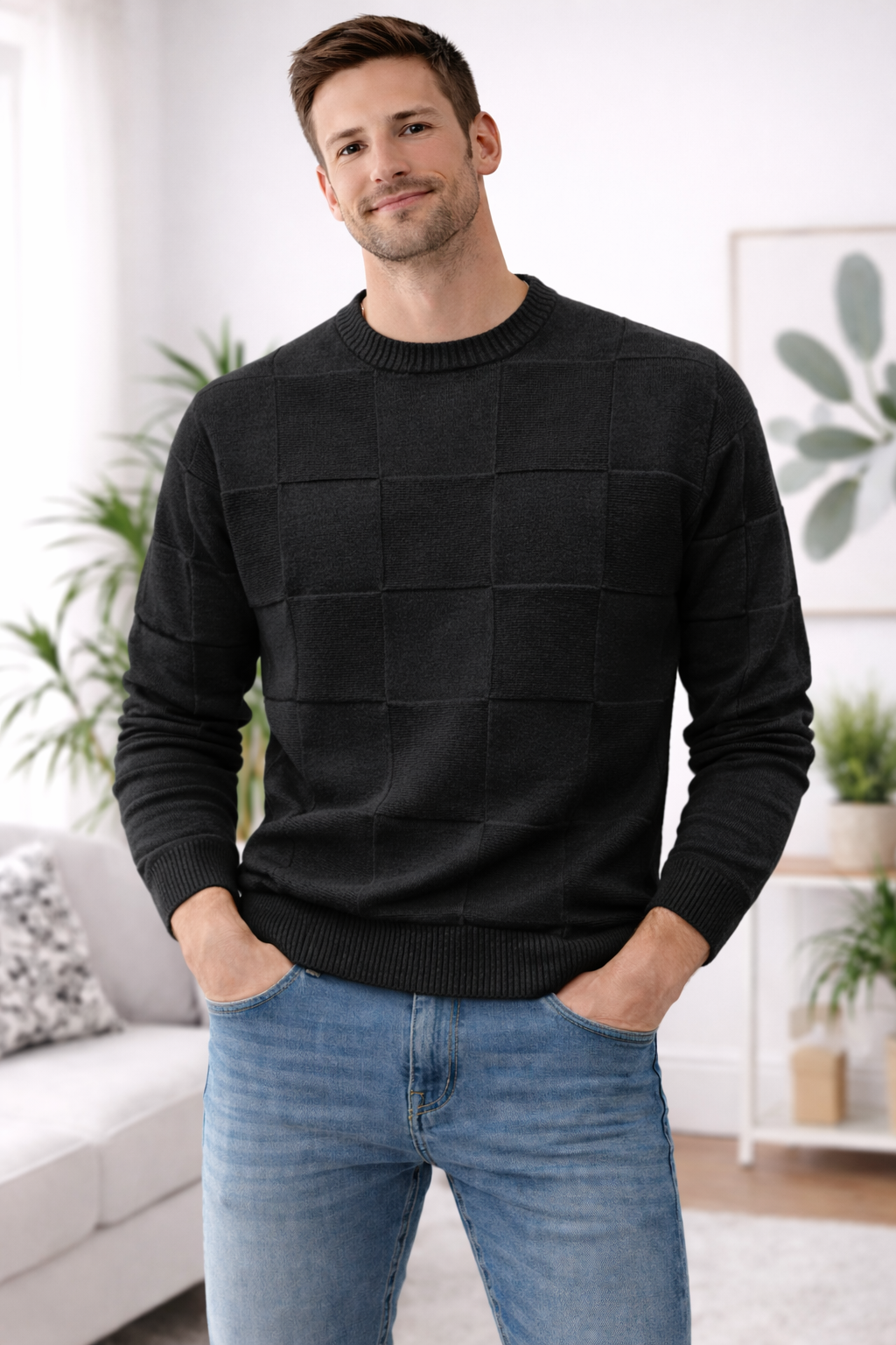 Matteo | Knitted Sweater with Round Neck and Stretch