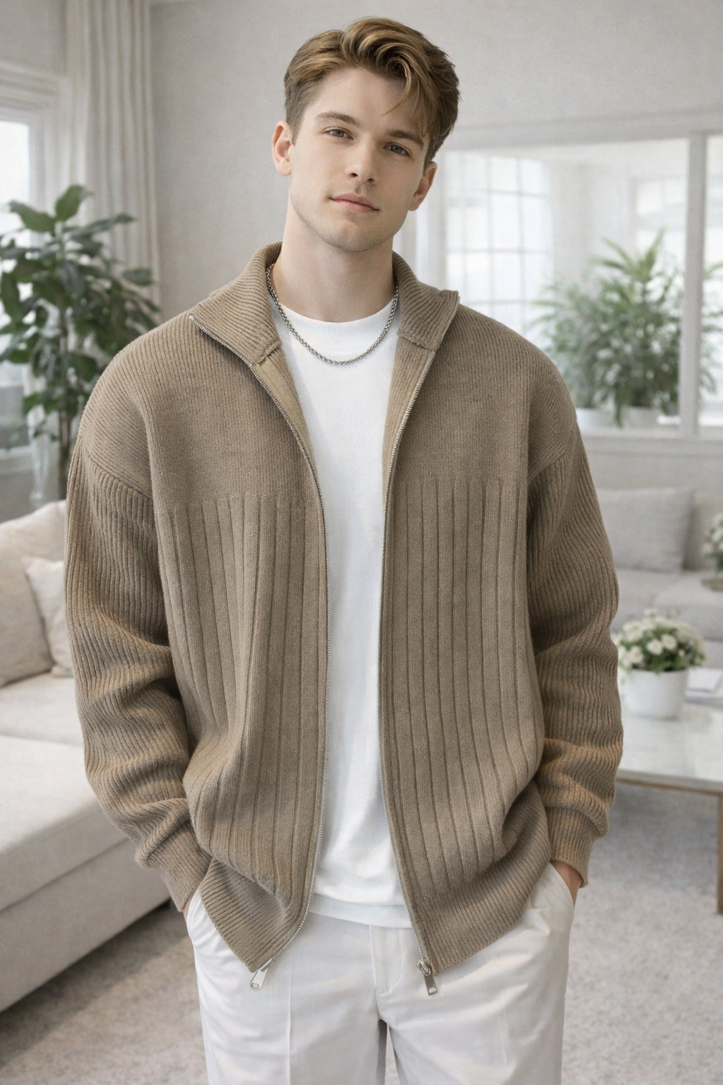 Nick | Zip Up Cozy Knit Coat