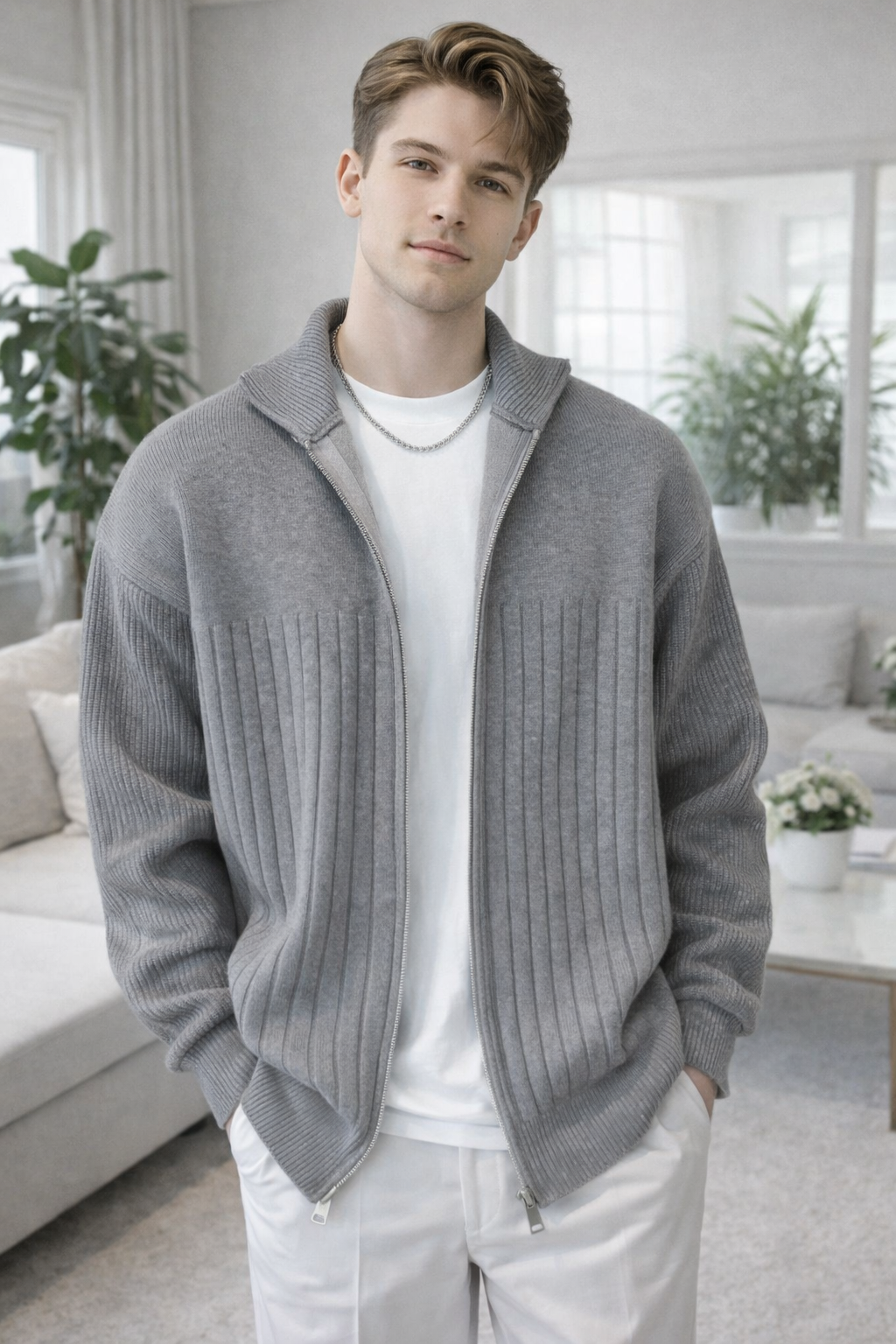 Nick | Zip Up Cozy Knit Coat