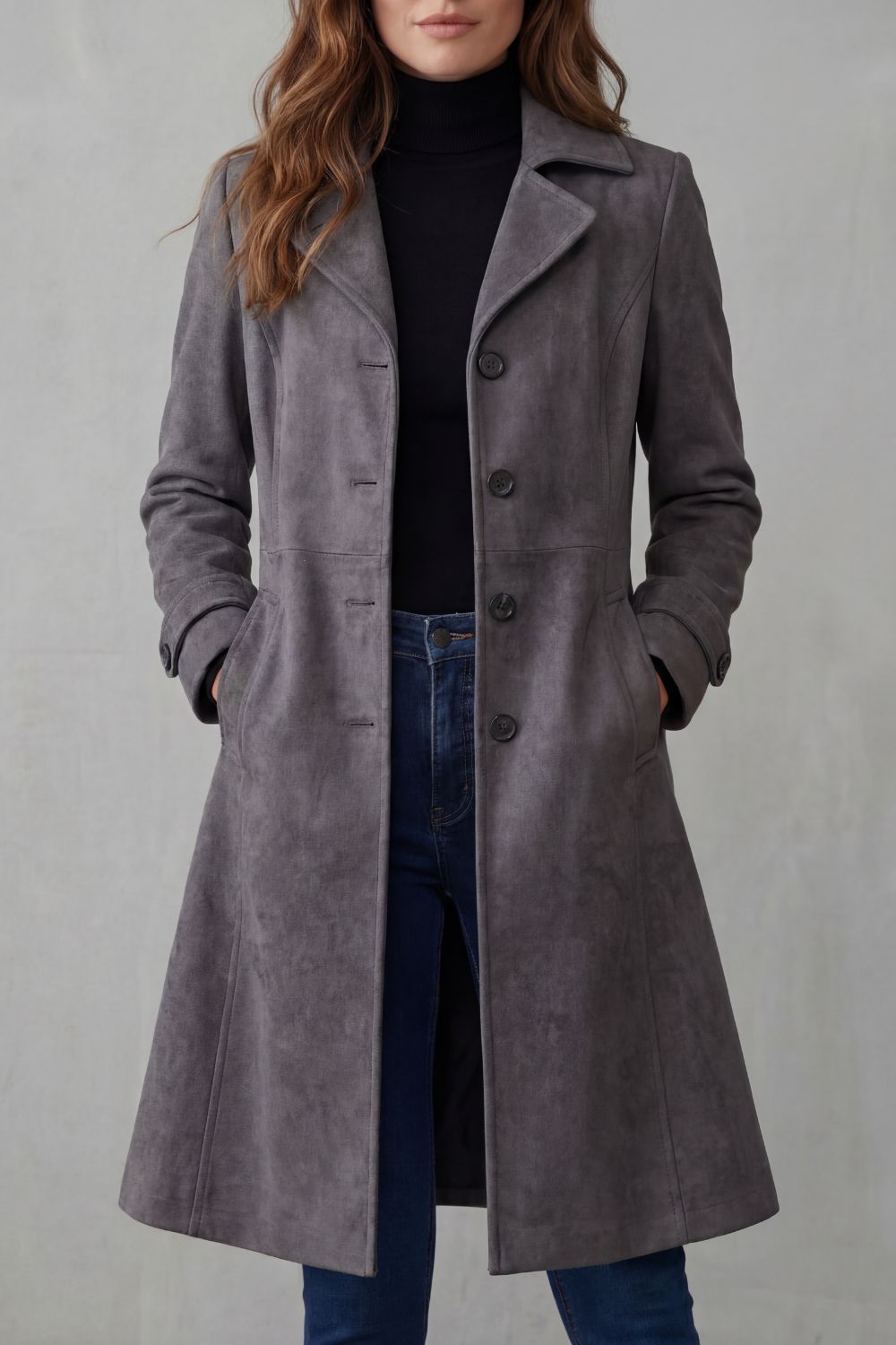 Delvienne | Vintage Suede Finish – Long Coat
