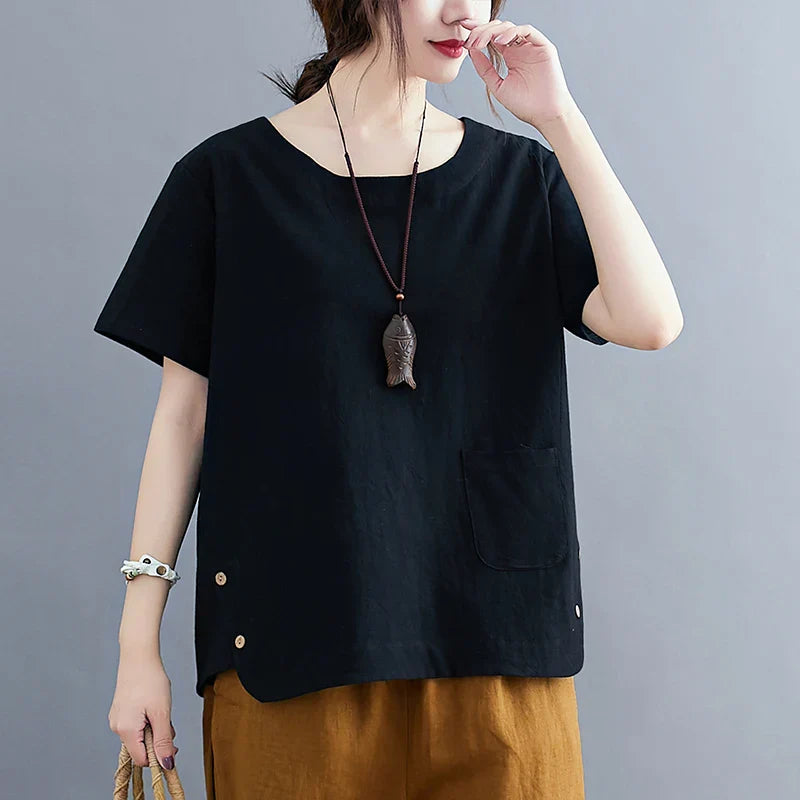 Iza | Vintage Cotton-Linen Top