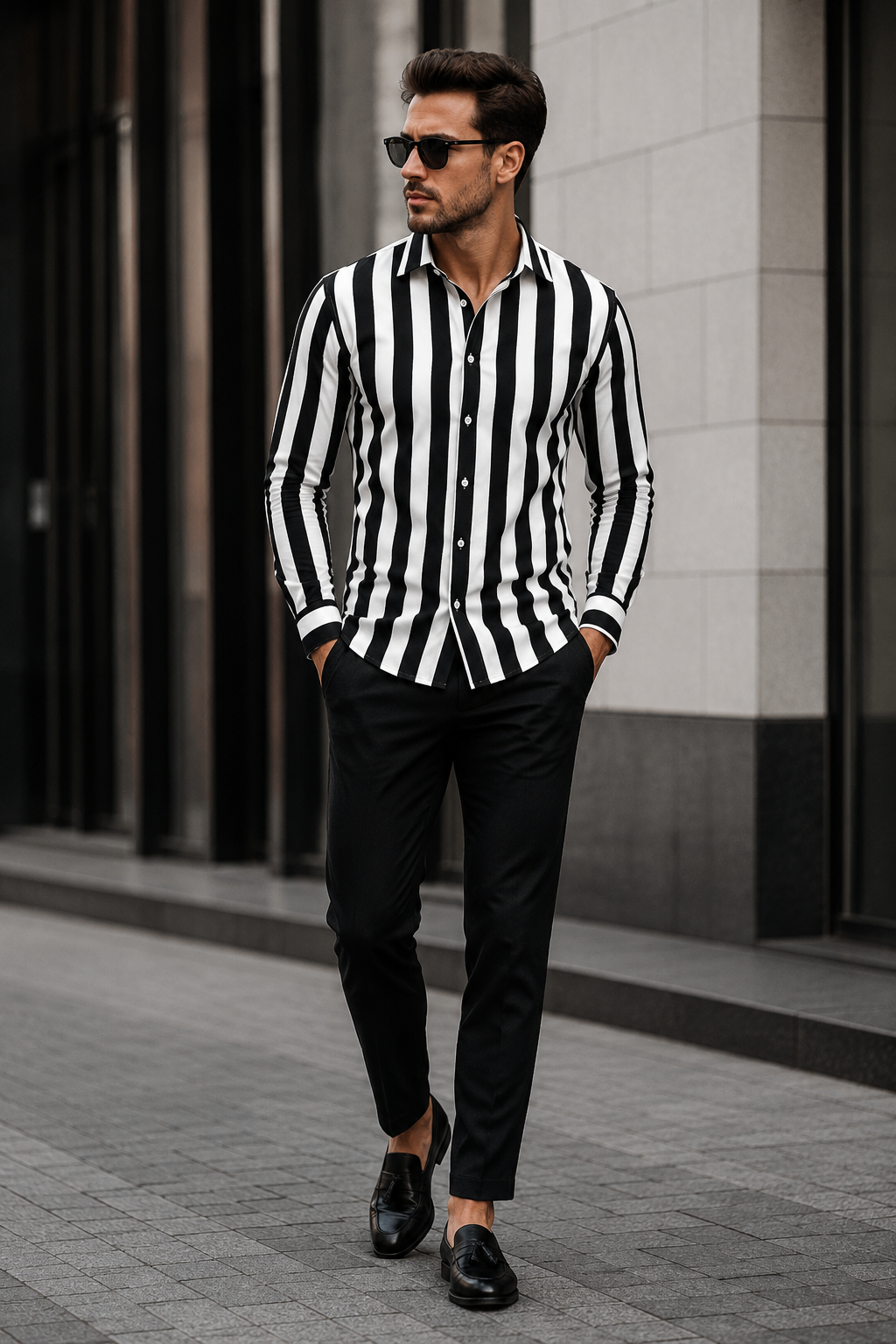 Jacki | Cotton Linen Striped Button Down Long Sleeve