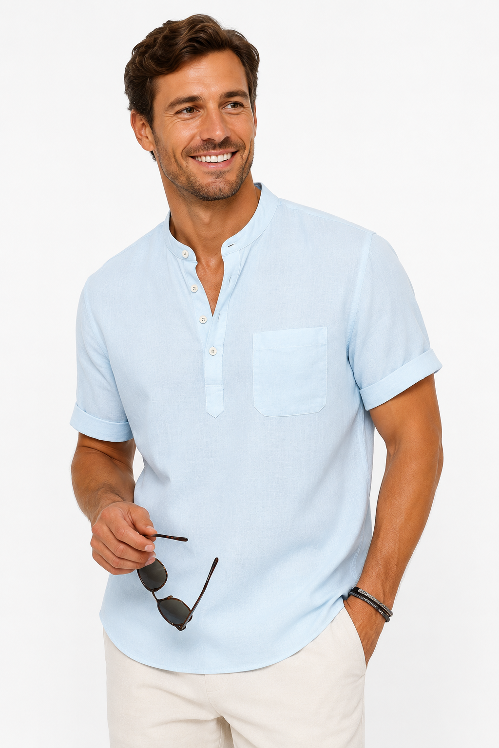 Jim | Casual Henley Short Sleeve Shirt