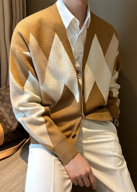 Jimmy | Plaid Cozy Knit V-Neck Coat