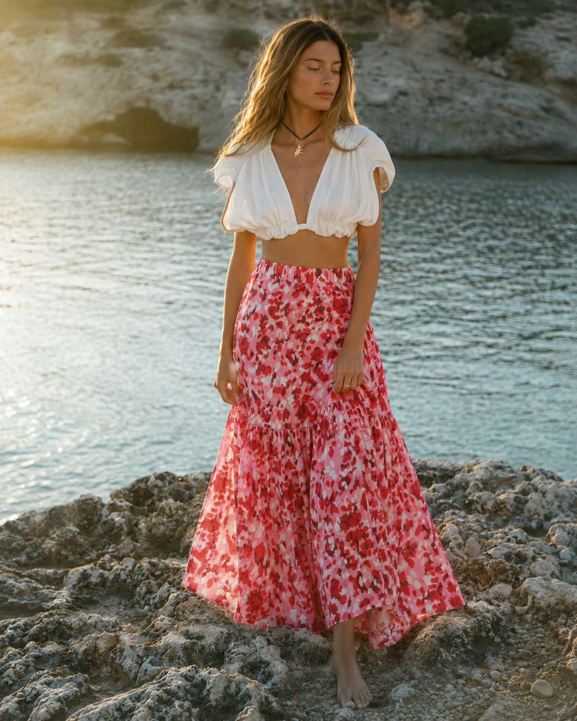 Rhea Smocked Waist Skirt