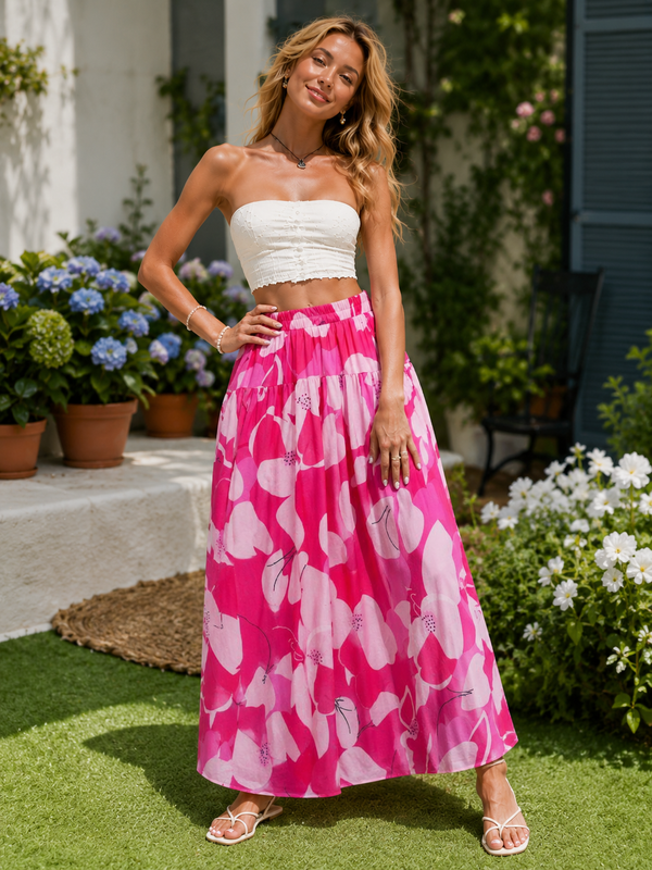 Rhea Smocked Waist Skirt