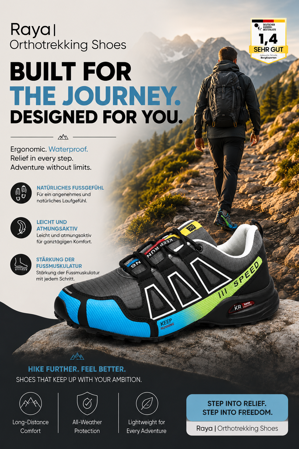 Raya | Unisex Orthotrekking Shoes