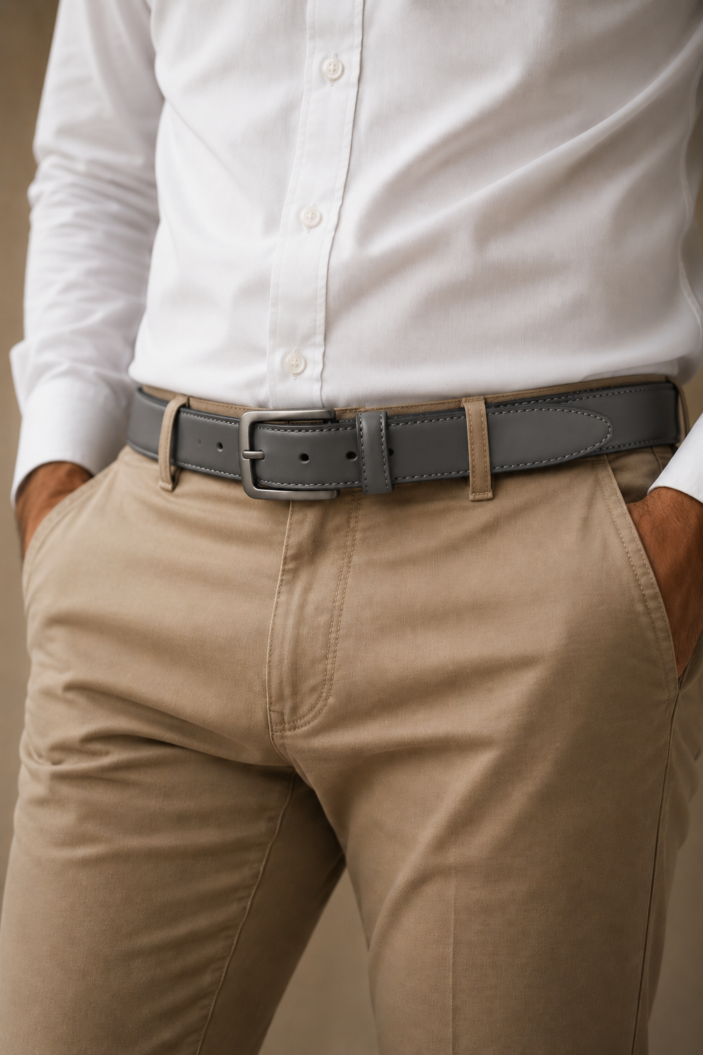 Ryder | Leather Belt with Matte Metal Buckle