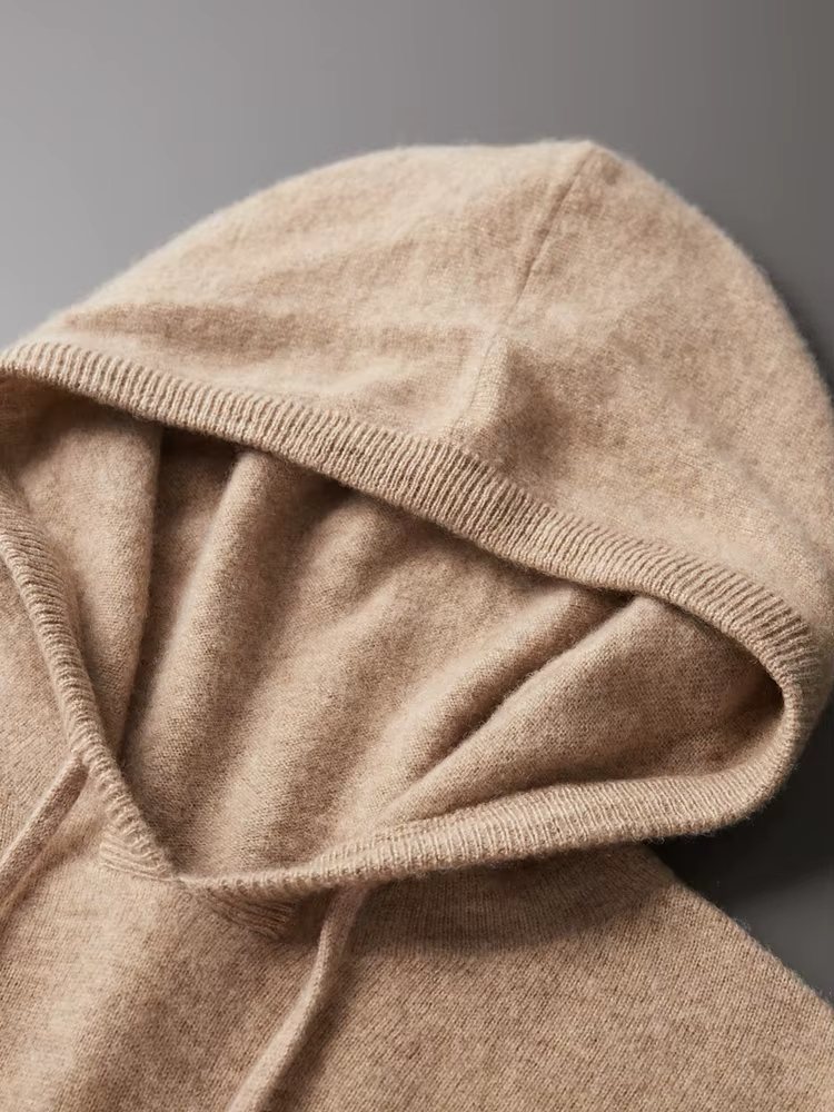 100% CASHMERE HOODED SWEATER