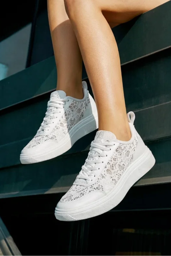 Liena | Floral Lace-Up Sneakers