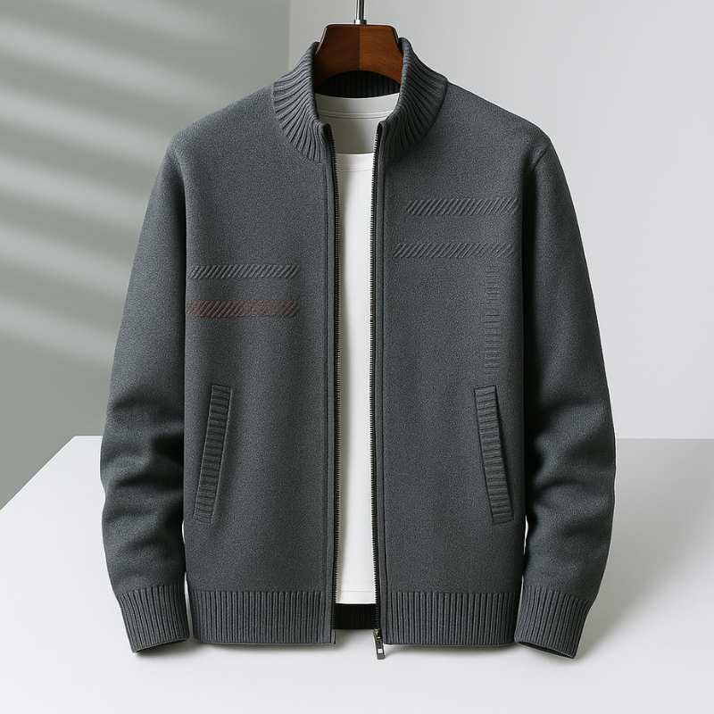 LAURENT | ZIPPERED KNIT JACKET FOR MEN