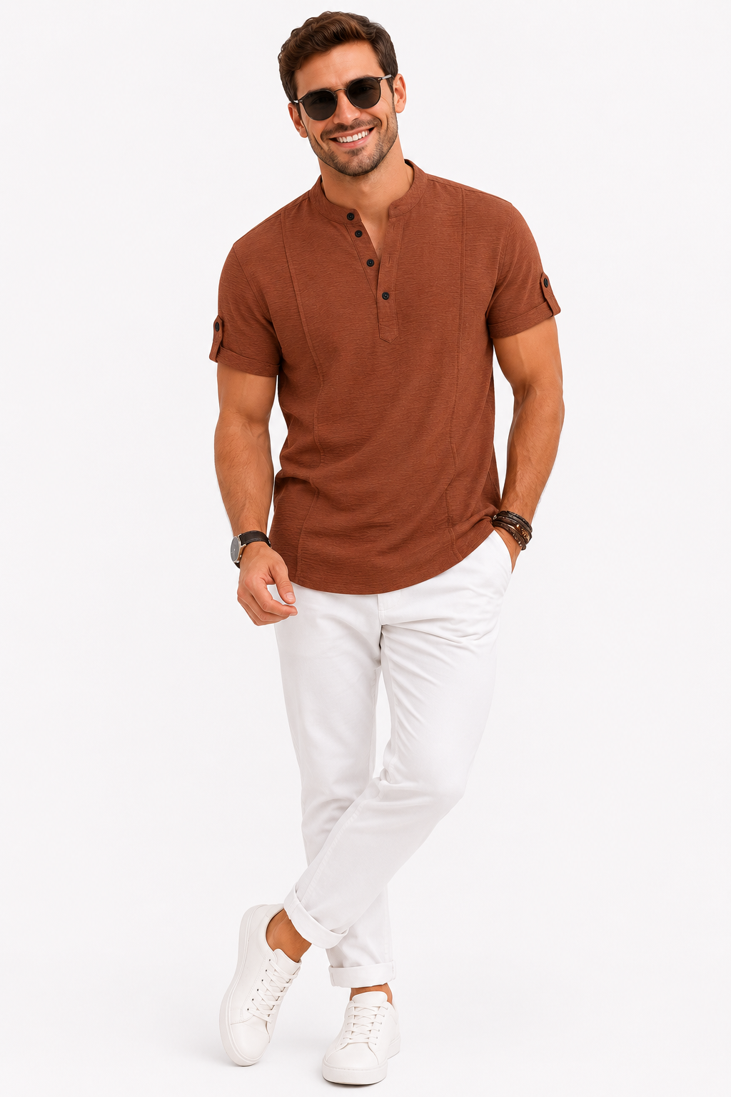 Xam | Henley Short Sleeve Casual Shirt